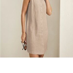 Garnet Hill Tan Sheath Dress Sleeveless Resort Wear